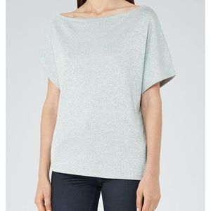 REISS | Maison Ribbed Metallic T-shirt L371